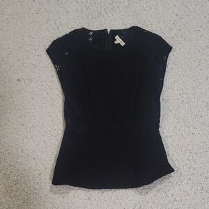 Rebecca Taylor Black Lace Blouse